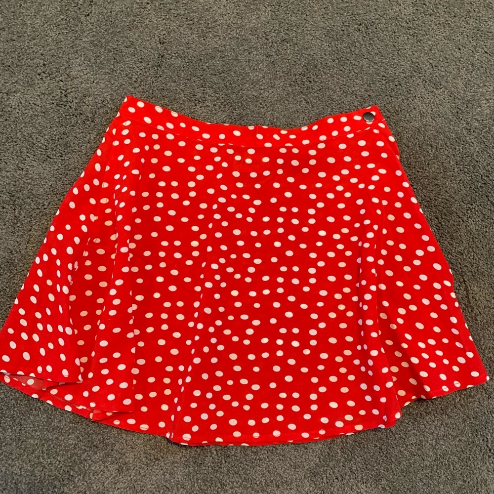 Verge Girl red and white polka dot skirt